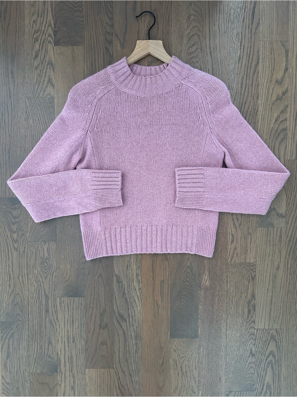 Vince Women's Shrunken Mock Neck 100% Cashmere Sweater in Mauve Pink Small